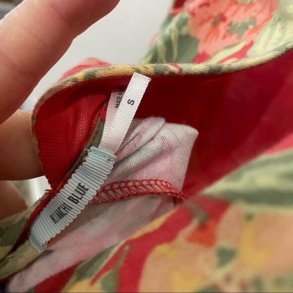 Kimchi Blue Rebecca Coral Floral Sleeveless High Neck Romper NWOT Sz S - Picture 10 of 13